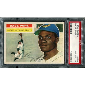 1956 Topps Baseball #154 Dave Pope PSA 8 (NM-MT) *9160