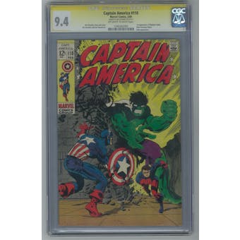 Captain America #110 CGC 9.4 (OW-W) Signature Series (Steranko) *1240362005*