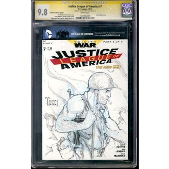 Justice League of America #7 CGC 9.8 (W) Sketch: Tucci (Sgt. Rock) *1241864008*