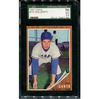 1962 Topps Baseball #170 Ron Santo SGC 70 (EX+ 5.5) *7006