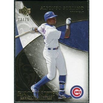 2007 Upper Deck Exquisite Collection Rookie Signatures Gold #100 Alfonso Soriano /75