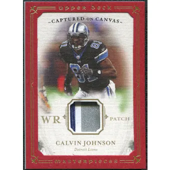 2008 Upper Deck Masterpieces Captured on Canvas Jerseys Patch #CC6 Calvin Johnson 25/50