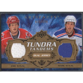 2008/09 Artifacts #TTEM Eric Staal & Marc Staal Tundra Tandems Jersey #023/100