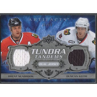 2008/09 Artifacts #TTBD Brent Seabrook & Duncan Keith Tundra Tandems Silver Jersey #35/50