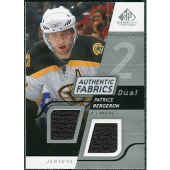 2008/09 Upper Deck SP Game Used Dual Authentic Fabrics #AFBG Patrice Bergeron
