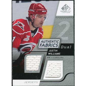 2008/09 Upper Deck SP Game Used Dual Authentic Fabrics #AFJW Justin Williams