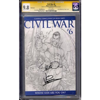 Civil War #6 Sketch Cover McNiven Vines Signature Series CGC 9.8 (W) *1276184025*