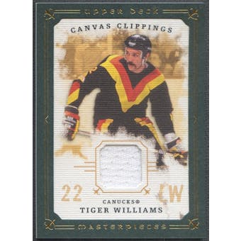 2008/09 UD Masterpieces #CCTW Tiger Williams Canvas Clippings Green Jersey #58/85