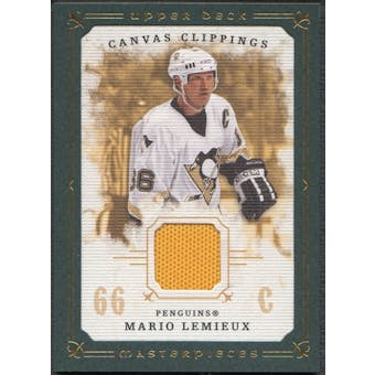 2008/09 UD Masterpieces #CCML Mario Lemieux Canvas Clippings Green Jersey #64/85