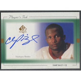 1999 SP Authentic #CBA Champ Bailey Player's Ink Green Auto