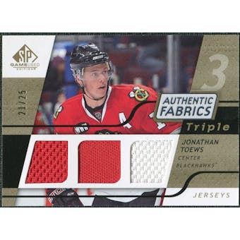 2008/09 Upper Deck SP Game Used Triple Authentic Fabrics Gold #3AFJT Jonathan Toews /25
