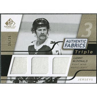 2008/09 Upper Deck SP Game Used Triple Authentic Fabrics Gold #3AFLM Lanny McDonald /25