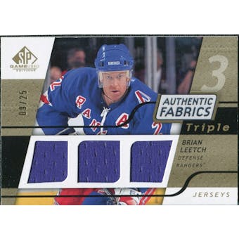 2008/09 Upper Deck SP Game Used Triple Authentic Fabrics Gold #3AFLT Brian Leetch /25