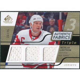 2008/09 Upper Deck SP Game Used Triple Authentic Fabrics Gold #3AFNL Nicklas Lidstrom /25