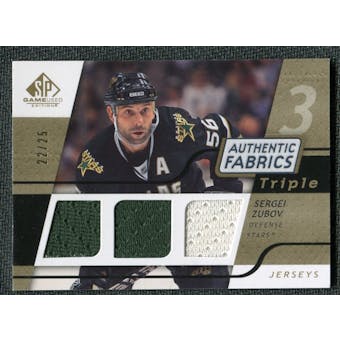 2008/09 Upper Deck SP Game Used Triple Authentic Fabrics Gold #3AFZV Sergei Zubov /25