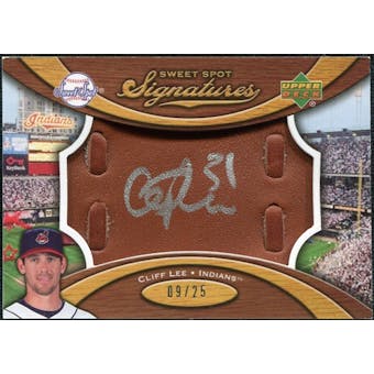 2007 Upper Deck Sweet Spot Signatures Glove Leather Silver Ink #CL Cliff Lee /25