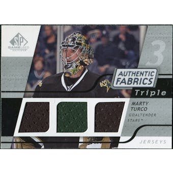 2008/09 Upper Deck SP Game Used Triple Authentic Fabrics #3AFMY Marty Turco