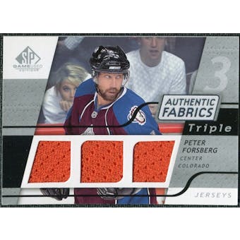 2008/09 Upper Deck SP Game Used Triple Authentic Fabrics #3AFPF Peter Forsberg
