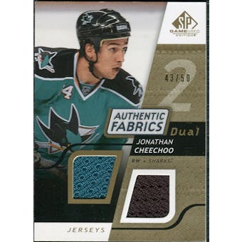 2008/09 Upper Deck SP Game Used Dual Authentic Fabrics Gold #AFCH Jonathan Cheechoo /50