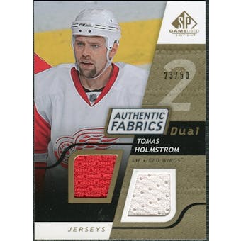 2008/09 Upper Deck SP Game Used Dual Authentic Fabrics Gold #AFHO Tomas Holmstrom /50