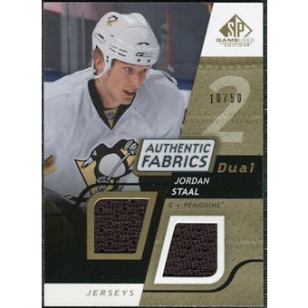 2008/09 Upper Deck SP Game Used Dual Authentic Fabrics Gold #AFJS Jordan Staal /50