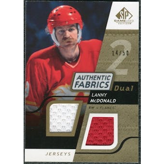 2008/09 Upper Deck SP Game Used Dual Authentic Fabrics Gold #AFLM Lanny McDonald /50