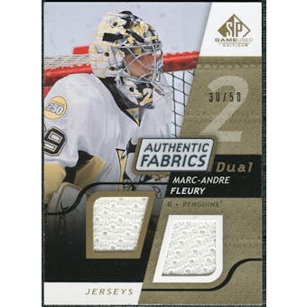 2008/09 Upper Deck SP Game Used Dual Authentic Fabrics Gold #AFMF Marc-Andre Fleury /50