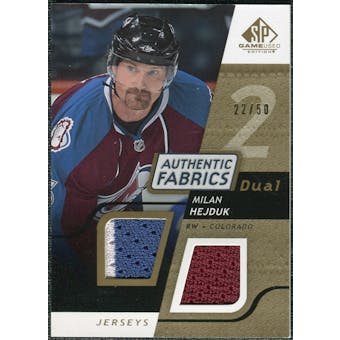 2008/09 Upper Deck SP Game Used Dual Authentic Fabrics Gold #AFMH Milan Hejduk /50