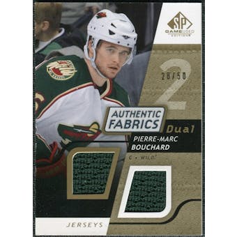 2008/09 Upper Deck SP Game Used Dual Authentic Fabrics Gold #AFPB Pierre-Marc Bouchard /50