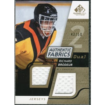 2008/09 Upper Deck SP Game Used Dual Authentic Fabrics Gold #AFRB Richard Brodeur /50
