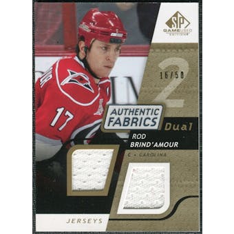 2008/09 Upper Deck SP Game Used Dual Authentic Fabrics Gold #AFRD Rod Brind'Amour /50
