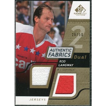 2008/09 Upper Deck SP Game Used Dual Authentic Fabrics Gold #AFRL Rod Langway /50