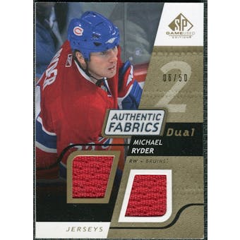 2008/09 Upper Deck SP Game Used Dual Authentic Fabrics Gold #AFRY Michael Ryder /50