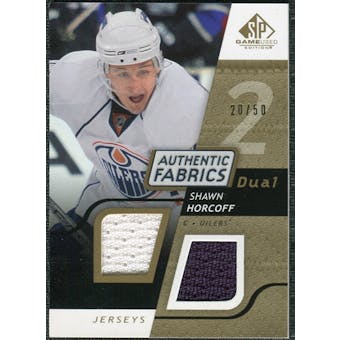 2008/09 Upper Deck SP Game Used Dual Authentic Fabrics Gold #AFSH Shawn Horcoff /50