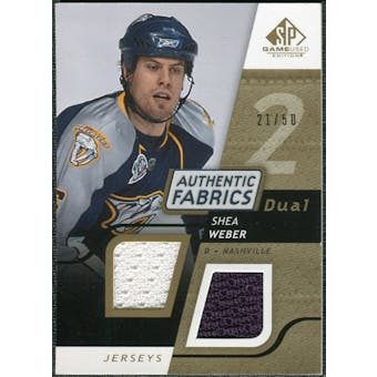 2008/09 Upper Deck SP Game Used Dual Authentic Fabrics Gold #AFWB Shea Weber /50