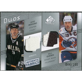 2008/09 Upper Deck SP Game Used Authentic Fabrics Duos #MG Mike Modano Bill Guerin /100