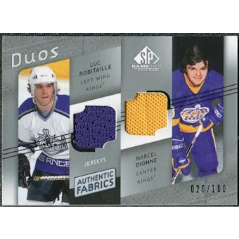 2008/09 Upper Deck SP Game Used Authentic Fabrics Duos #RD Luc Robitaille Marcel Dionne /100