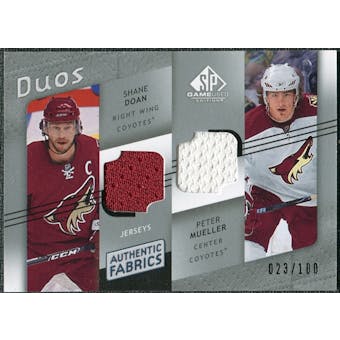 2008/09 Upper Deck SP Game Used Authentic Fabrics Duos #SM Shane Doan Peter Mueller /100