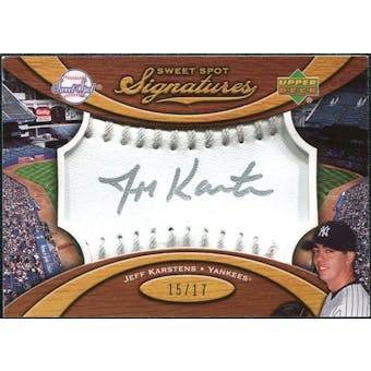 2007 Upper Deck Sweet Spot Signatures Silver Stitch Silver Ink #KA Jeff Karstens /17