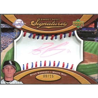 2007 Upper Deck Sweet Spot Signatures Red-Blue Stitch Red Ink #RS Ryan Sweeney /15