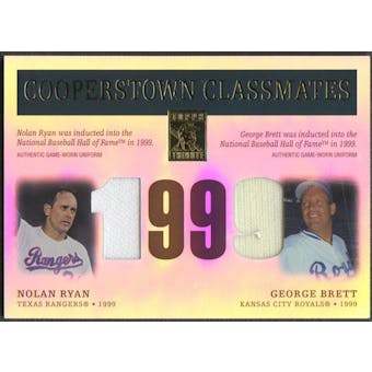 2004 Topps Tribute #RB Nolan Ryan & George Brett HOF Cooperstown Classmates Jersey #37/50