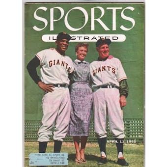Sports Illustrated April 11, 1955 Mays & Durocher N.Y. Giants w/ Topps Cards
