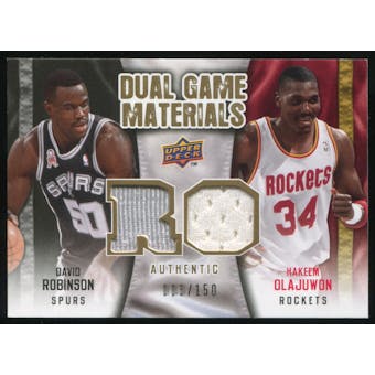 2009/10 Upper Deck Game Materials Dual Gold #DGOR David Robinson Hakeem Olajuwon /150