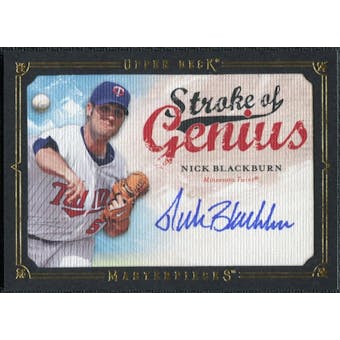 2008 Upper Deck UD Masterpieces Stroke of Genius Signatures #NB Nick Blackburn Autograph