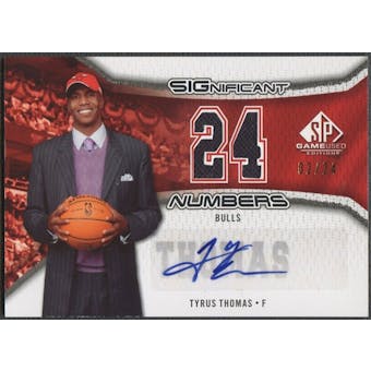 2006/07 SP Game Used #TT Tyrus Thomas Significant Numbers Jersey Auto #02/24