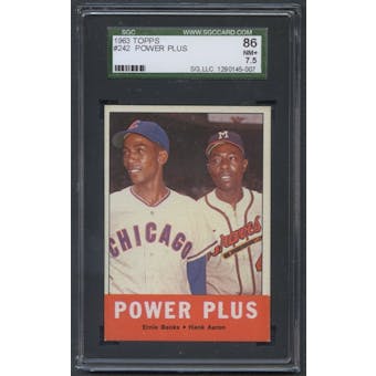 1963 Topps Baseball #242 Power Plus (Banks/Aaron) SGC 86 (NM+ 7.5) *5007