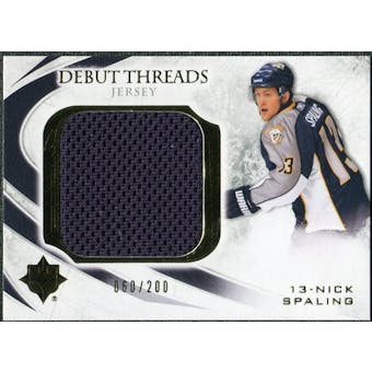 2010/11 Upper Deck Ultimate Collection Debut Threads #DTNS Nick Spaling /200
