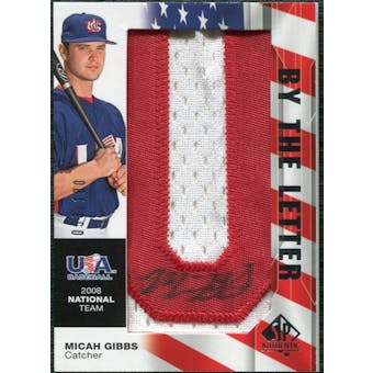 2008 Upper Deck SP Authentic USA National Team By the Letter Autographs #MG Micah Gibbs /180