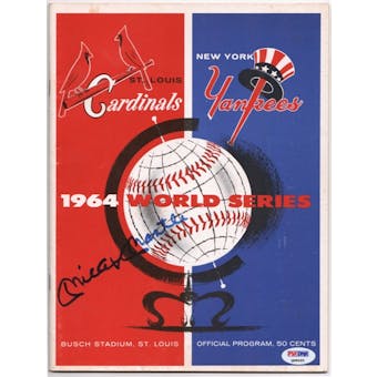 1964 World Series Program Cardinals vs. Yankees Autographed by Mickey Mantle