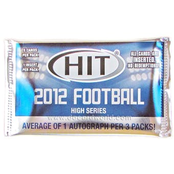 2012 Sage Hit High Series Football Hobby Pack